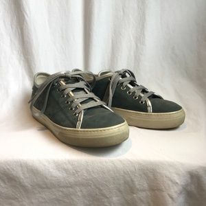 SOLD - Tods Blue & Silver Lace-Up Casual Shoes